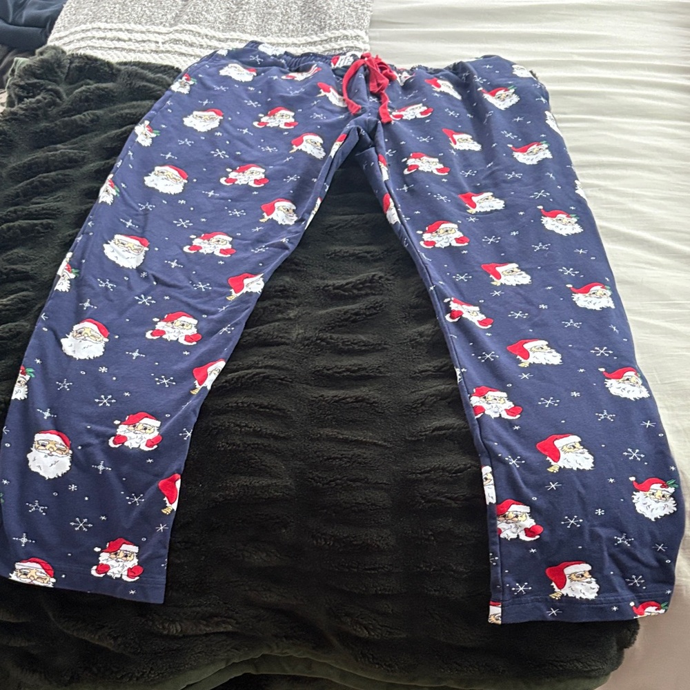 Men’s Large The Beaufort Bonnet Company Navy Santa Pajama Bottoms
